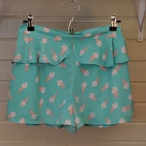 High waisted milkshake print shorts